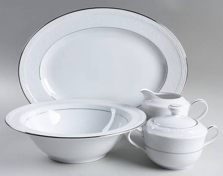 Whitecliff Platinum 5 Piece Hostess Set by Noritake