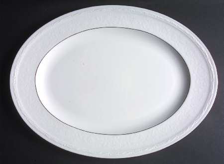 Whitecliff Platinum 16" Oval Serving Platter by Noritake