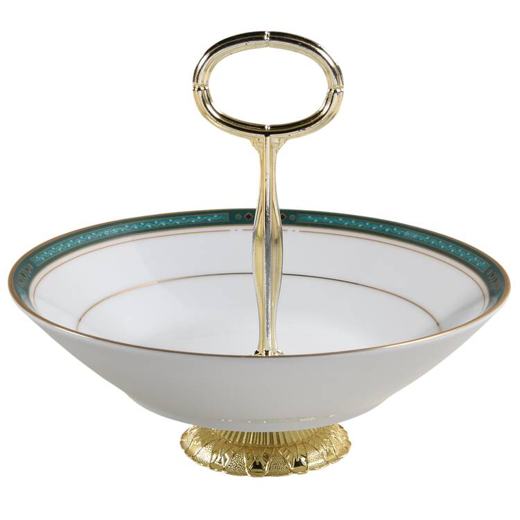 Greens Court 6"-7" Handled Footed Nut Dish HC