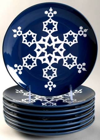 Colorwave Blue Holiday Salad Plate - Set of 8