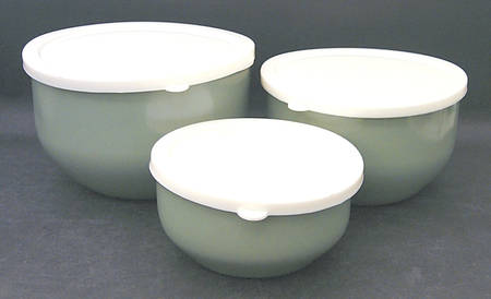 Colorwave Green 3 Pc Metal Bowl W/Plastic Lids(5 3/4",6 7/8"&7 3/4