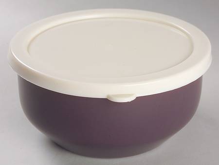 Colorwave Purple 5 3/4" Metal Bowl & Plastic Lid