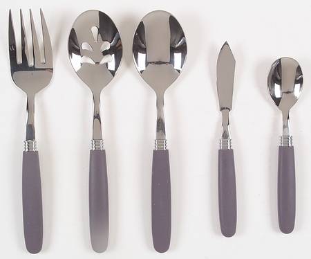 Colorwave Purple (5 Piece) Flatware Serving Set