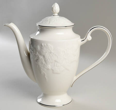 Halls of Ivy Platinum Coffee Pot & Lid