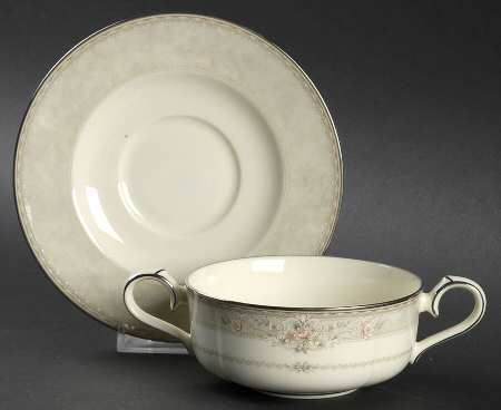 Newcastle Flat Cream Soup Bowl & Cup Saucer Set