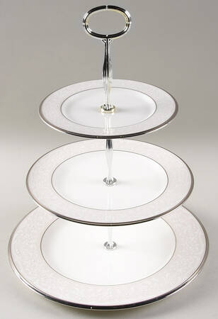 Silver Palace 13 7/8"-14 1/4" 3-Tiered Serving Tray(DP,SP,BB) HC