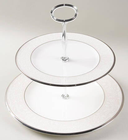 Silver Palace 6 5/8"-10"  2 Tiered Serving Tray (Dp, Sp) HC