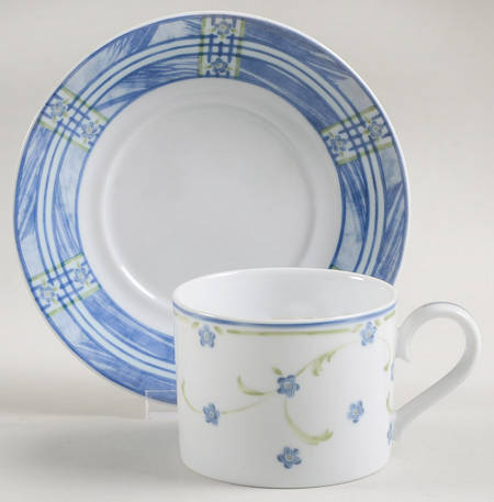 Spanish Flowers Flat Cup & Saucer Set