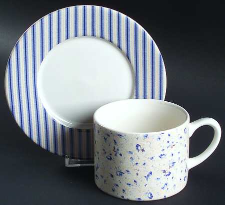 Calico Flat Cup & Saucer Set