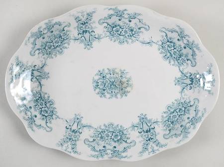 Monarch Blue Green 12" Oval Serving Platter