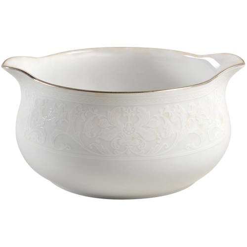 White Lace Platinum Round Gravy Boat