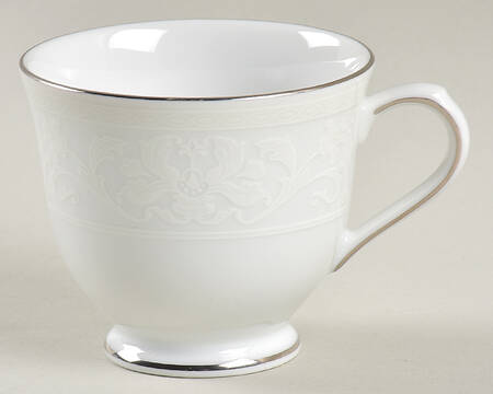 White Lace Platinum Footed Demitasse Cup