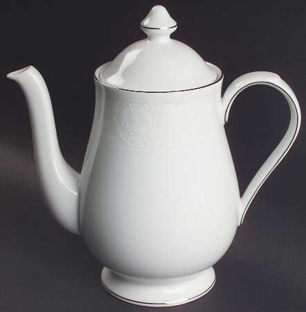 White Lace Platinum Coffee Pot & Lid