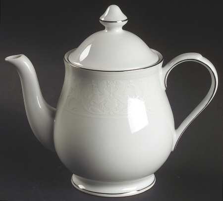 White Lace Platinum Teapot & Lid