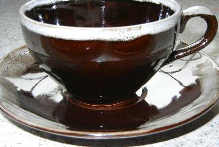 Old Hickory Drip Glaze Flat Cup & Saucer Set