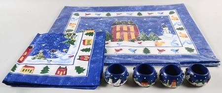 Winter Wonderland (Set of 12) Placemats,Linen Napkins&Napkin Rings