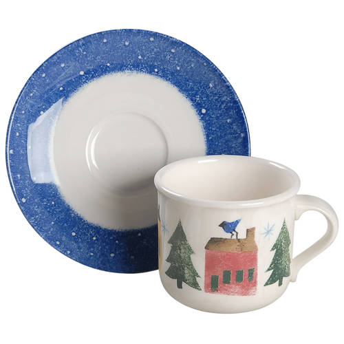 Winter Wonderland Flat Cup & Saucer Set