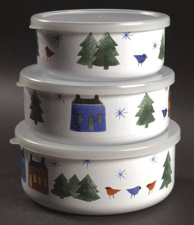 Winter Wonderland 3pc Metal Bowls&Plastic Lids (5 7/8",6 5/8",7 1/4)