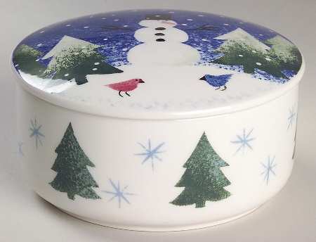 Winter Wonderland 4" Round Bon Bon & Lid