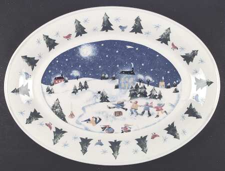 Winter Wonderland 18" Oval Serving Platter