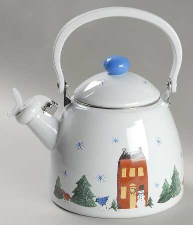 Winter Wonderland Metal Whistler Kettle & Lid