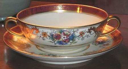 N1145 Footed Cream Soup Bowl & Saucer Set
