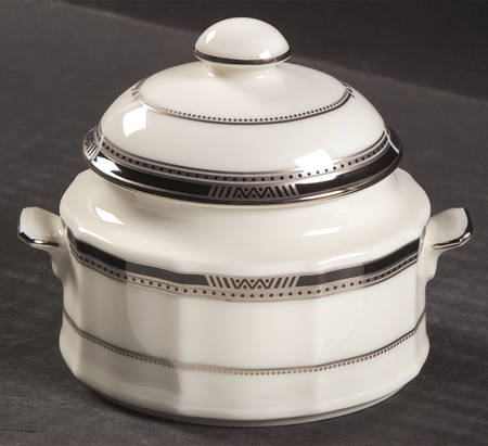 Gilded Platinum Sugar Bowl & Lid