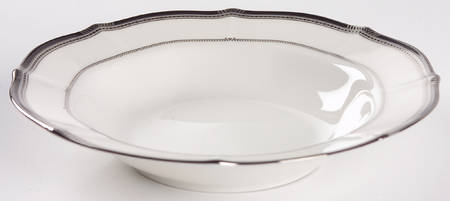 Gilded Platinum Rim Soup Bowl