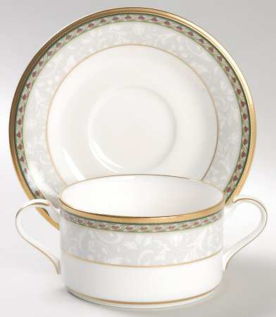 Langsdale Flat Cream Soup Bowl & Cup Saucer Set