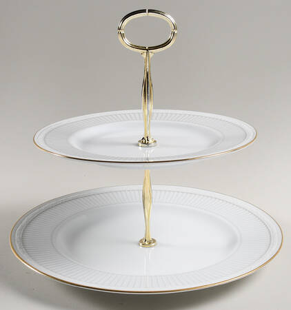 Sheridan Gold 6 5/8"-10"  2 Tiered Serving Tray (Dp, Sp) HC