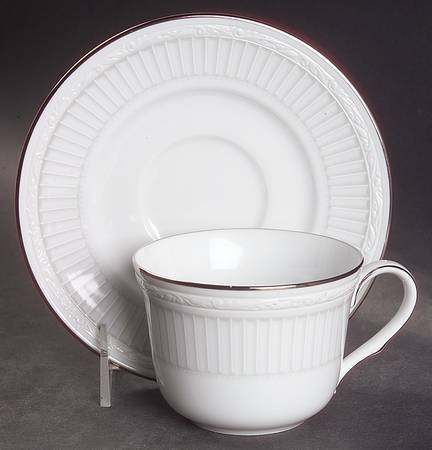 Sheridan Platinum Flat Cup & Saucer Set