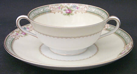 Lynbrook (4724 & NO #) Footed Cream Soup Bowl & Saucer Set
