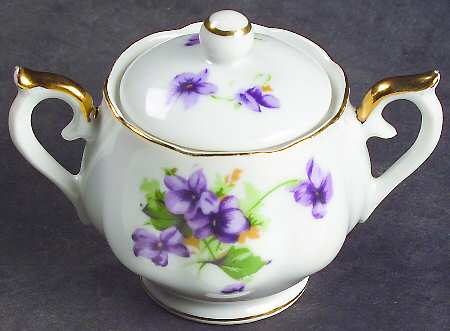 Sweet Violets Toy Sugar Bowl & Lid
