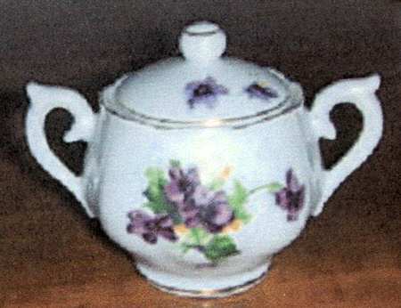 Sweet Violets Toy Sugar Bowl & Lid