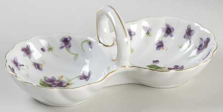 Sweet Violets 2 Part Bon Bon with Center Handle