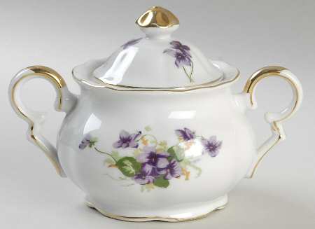Sweet Violets Sugar Bowl & Lid