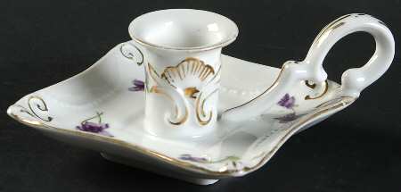 Sweet Violets Handled Candleholder
