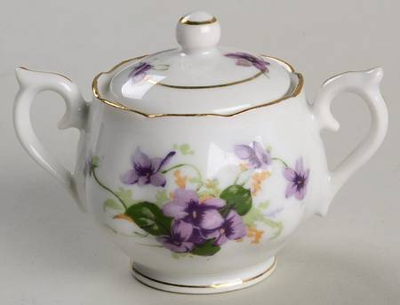 Sweet Violets Individual Sugar Bowl & Lid