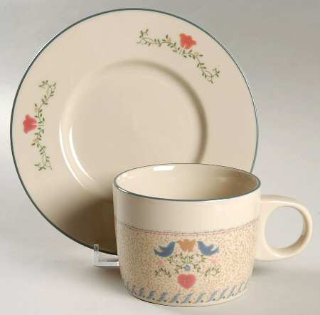 Country Cottage Flat Cup & Saucer Set