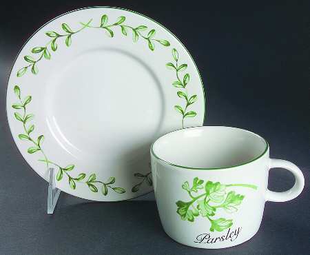 Herb Garden Flat Cup & Saucer Set