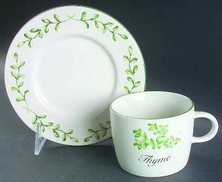 Herb Garden Flat Cup & Saucer Set