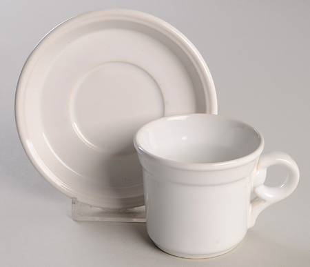 Coronado White Flat Demitasse Cup & Saucer Set