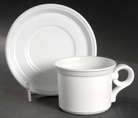 Coronado White Flat Cup & Saucer Set