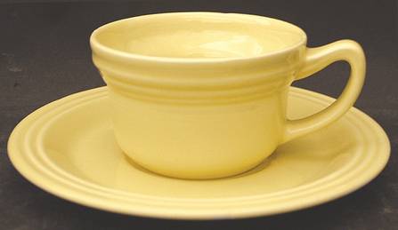 Flamingo Lemon (Yellow) Flat Cup & Saucer Set