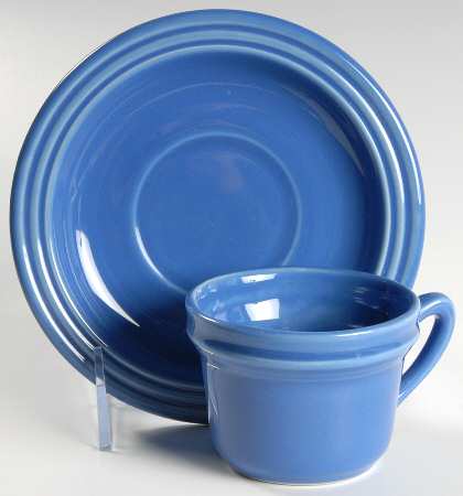 Flamingo Periwinkle(Blue) Flat Demitasse Cup & Saucer Set