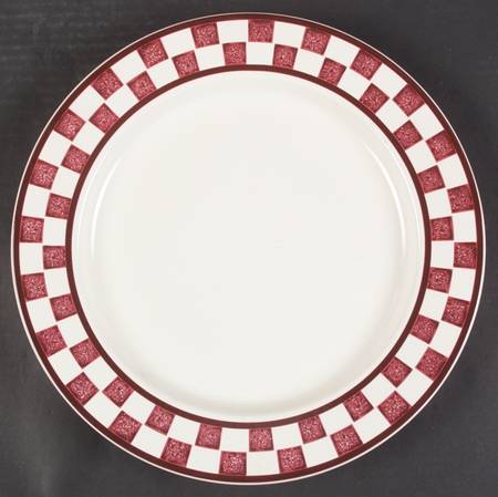 Checks Raspberry 12" Chop Plate (Round Platter)