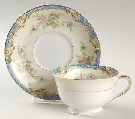 Azure Footed Cup & Saucer Set