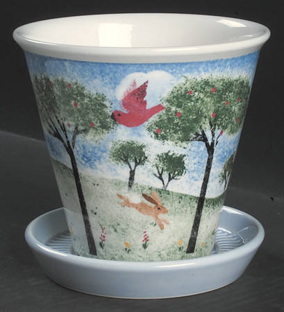 Remember When 4" Flower Pot with Underplate