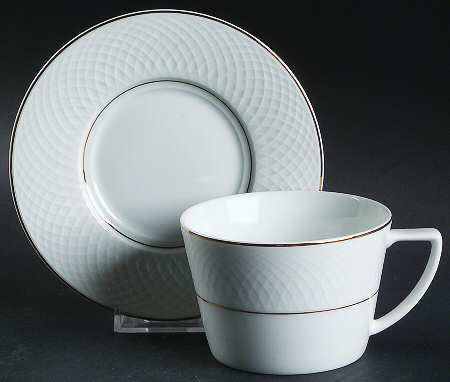 Orbit Gold Flat Cup & Saucer Set