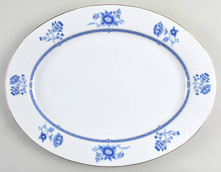 Victoria (Blue) 14" Oval Serving Platter